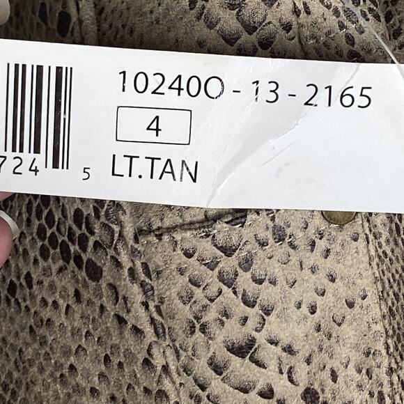 Tribal Pants Womens 4 Light Tan Snake Print Skinny Animal Pattern Stretch New - Picture 7 of 10